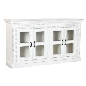 Buffet Home ESPRIT Blanc Verre Bois de manguier 180 x 40 x 100 cm