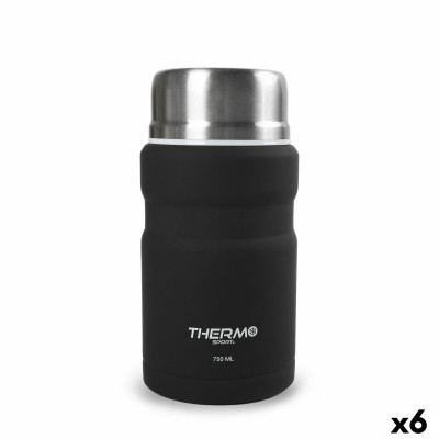Thermos pour aliments ThermoSport Noir Acier 750 ml (6 Unités)