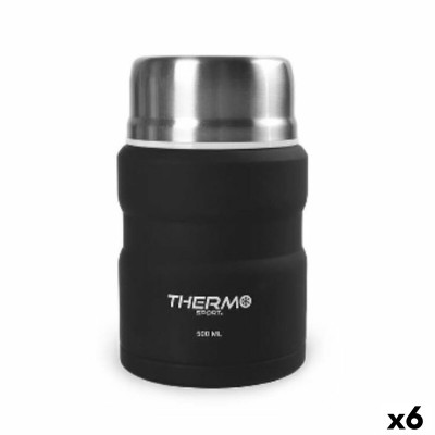 Thermos pour aliments ThermoSport Noir Acier 500 ml (6 Unités)