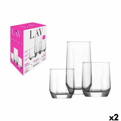 Set de Verres LAV Diamond 310 ml 385 ml 215 ml 18 Pièces (2 Unités)