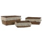 Set de basket Home ESPRIT Fibre naturelle Boho Usé 23 x 17 x 10 cm