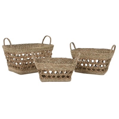 Set de basket Home ESPRIT Herbier marin Tropical 45 x 35 x 35 cm