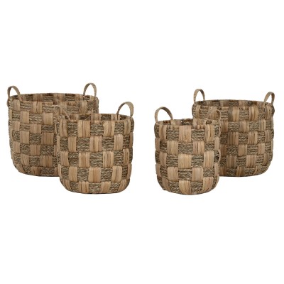 Set de basket Home ESPRIT Naturel Métal Jacinthe d'eau (4 Pièces)
