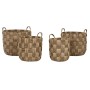 Basket set Home ESPRIT Natural Metal Water hyacinth (4 Pieces)