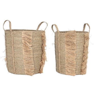 Set de basket Home ESPRIT Naturel Herbier marin (2 Pièces)