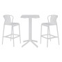 Table set with 2 chairs Home ESPRIT White Metal polypropylene 60 x 60 x 102 cm