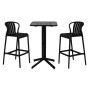 Ensemble Table + 2 Chaises Home ESPRIT Noir Métal polypropylène 60 x 60 x 102 cm