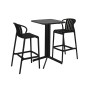 Table set with 2 chairs Home ESPRIT Black Metal polypropylene 60 x 60 x 102 cm