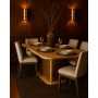 Dining Table Home ESPRIT Golden Brass Mango wood 210 x 110 x 76 cm