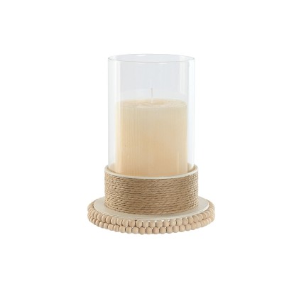 Candleholder Home ESPRIT Light brown Metal Rope 17 x 17 x 23 cm