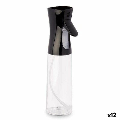 Oil or Vinegar Spray Bottle Kinvara Black Transparent Polyethylene polypropylene polystyrene PET 300 ml 8 x 24 x 6 cm (12 Units)