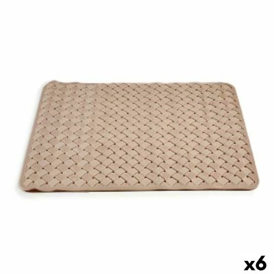 Tapis de bain Berilo Beige PVC 0,03 x 50 x 50 cm (6 Unités)