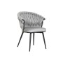 Dining Chair Home ESPRIT Black Grey Polyester Metal 60 x 66 x 84 cm 66 x 60 x 84 cm