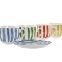 Jeu de 6 tasses avec plat Home ESPRIT Jaune Bleu Vert Corail Porcelaine Rayures méditerranéen 240 ml