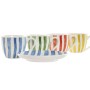 Set of 6 Cups with Plate Home ESPRIT Yellow Blue Green Coral Porcelain Stripes Mediterranean 90 ml