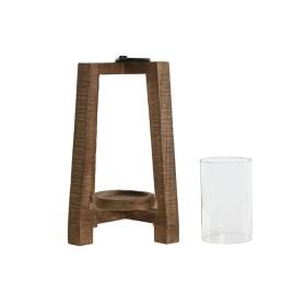 Candleholder Home ESPRIT Natural Crystal Mango wood 25 x 25 x 35 cm
