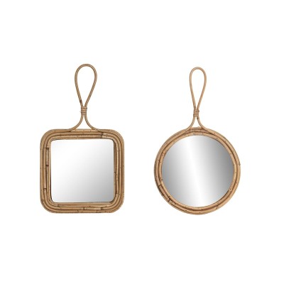 Miroir mural Home ESPRIT Naturel 24 x 2,5 x 40 cm (2 Unités)