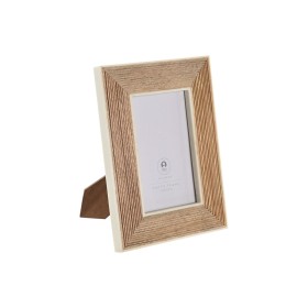 Photo frame Home ESPRIT White Natural Resin Mango wood Urban