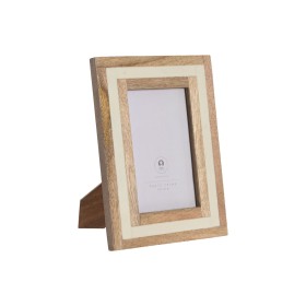 Photo frame Home ESPRIT White Natural Bone Mango wood Urban