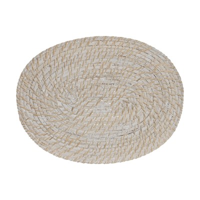 Set de table Home ESPRIT Blanc Naturel Bambou Rotin 40 x 30 x 1 cm