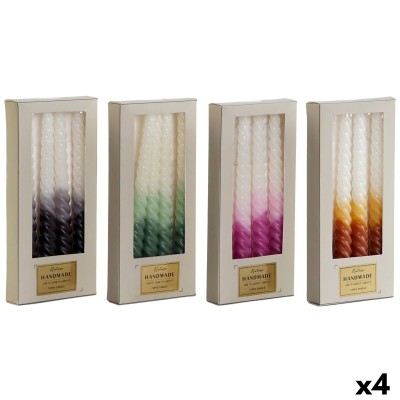 Ensemble de Bougies DKD Home Decor Bicolore 2 x 2 x 25 cm 2 x 2 x 20 cm 4 Pièces (4 Unités)