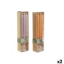 Ensemble de Bougies DKD Home Decor Gris Orange 2 x 2 x 20 cm 4 Pièces (2 Unités)