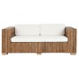 Garden sofa Home ESPRIT White Natural 192 x 92 x 65 cm