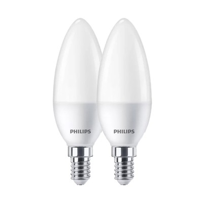 Ampoule Bougie Philips E 7 W E14 806 lm Ø 3,8 x 11,4 cm 2 Unités (4000 K)
