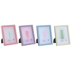 Photo frame Home ESPRIT Blue Green Crystal MDF Wood Urban (4 Units)