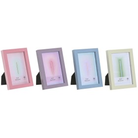 Photo frame Home ESPRIT Blue Green Crystal MDF Wood Urban (4 Units)