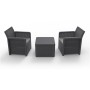 Table Set with 2 Armchairs Shaf Anthracite 57 X 57 X 42 CM (3 Pieces)