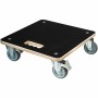 Flowerpot Standt with Wheels Nature Black Wood 38 x 38 cm