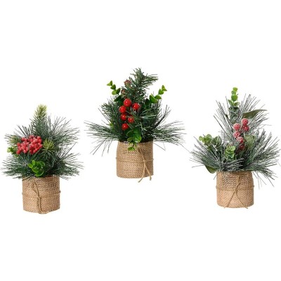 Decorative Plant Everlands Christmas 20 x 15 cm (3 Units)