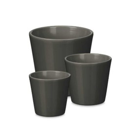Set of pots Ibergarden Anthracite Clay Ø 14 cm Ø 22 cm Ø 17 cm 3 Pieces