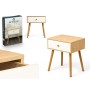 Small Side Table Gift Decor White Natural 40 x 30 x 47 cm
