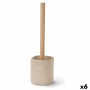 Toilet Brush Berilo White Beige Wood Polyresin 9,6 x 37 x 9,5 cm (6 Units)