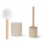 Brosse de salle de wc Berilo Blanc Beige Bois Polyrésine 9,6 x 37 x 9,5 cm (6 Unités)
