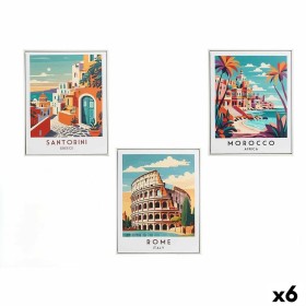 Toile Gift Decor Ville 40 x 3 x 50 cm (6 Unités)