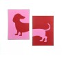 Canvas Gift Decor Red Pink Dog 50 x 3 x 70 cm (4 Units)