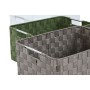 Basket set Home ESPRIT Green Grey Cream Metal polypropylene 44 x 32 x 20 cm (3 Units)