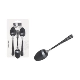 Dessert spoon set Quttin MOMA Black 14,2 x 3,2 cm 3 Pieces (12 Units)