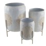 Planter Home ESPRIT White Golden Metal Arab (3 Pieces)