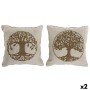 Cushion Home ESPRIT White Natural Tree Romantic 45 x 15 x 45 cm (2 Units)