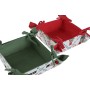 Panier décoratif Home ESPRIT Blanc Rouge Vert Beige Casse-Noisette Noël 30 x 30 x 8 cm (2 Unités)