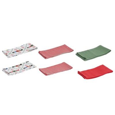 Tissu de cuisine Home ESPRIT Rouge Vert Beige 60 X 0,2 X 40 CM