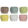 Cache-pot Home ESPRIT Jaune Blanc Vert Rose Dolomite Losanges 12 x 12 x 10 cm (6 Unités)