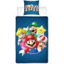 Parure de couette Mario Bros 25 x 4 x 30 cm Bleu Lit 2 persones 2 Pièces