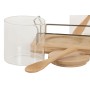 Sucrier Home ESPRIT Naturel Bambou Verre 21,5 X 10,5 X 10 CM 2 Pièces