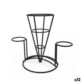 Basket for Presenting Aperitifs My Bar Black Iron 23 x 13 x 18,5 cm (12 Units)