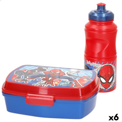 Sac à goûter avec accessoires Spider-Man Plastique 380 ml 17 x 5,5 x 13,5 cm (6 Unités)